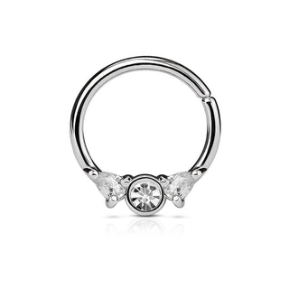 Anello Piercing Zirconi Pieghevole