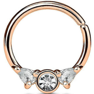 Anello Piercing Zirconi Pieghevole