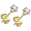 Stud Earring prong setting zirconia
