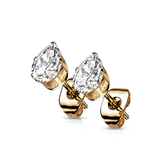 Oro con zircone a goccia
