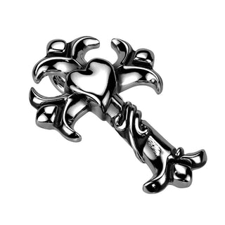 Croce d'argento con cuore
