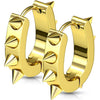 Earring 316L IP U Shaped Hoop Earrings with Spikes 1 Pair Clicker