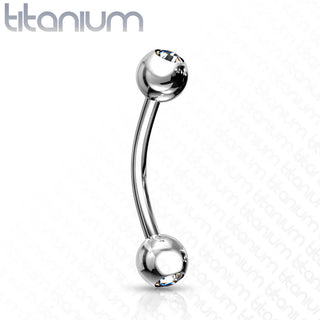 Titanium Eyebrow Piercing Ball Zirconia Silver