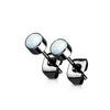 Titane Bouton d'Oreille Opale Ronde