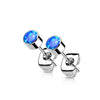 Titane Bouton d'Oreille Opale Ronde