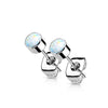Titane Bouton d'Oreille Opale Ronde