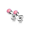 Titane Bouton d'Oreille Opale Ronde