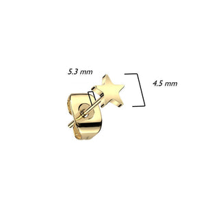 Titanium Stud Earring Titan Earring Stud Flat Star Shaped Top 1 Pair