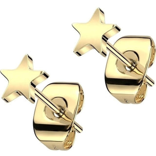 Titanium Stud Earring Titan Earring Stud Flat Star Shaped Top 1 Pair