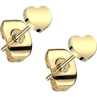Titanium Stud Earring Titan Earring Stud Flat Heart Shaped Top 1 Pair