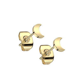 Titane Bouton d'Oreille Lune Plate