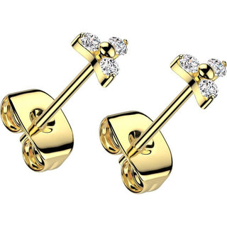 Titane Bouton d'Oreille Trinité zircone