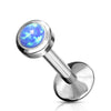 Titane Labret Opale Ronde Filetage Interne
