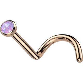 Titanium Nose Screw Opal Round