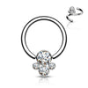 Titanium Ring 4 Zirconia Silver Captive Bead