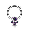 Titanium Ring 4 Zirconia Silver Captive Bead