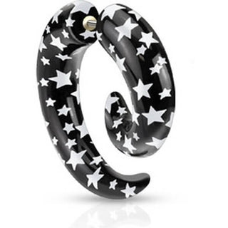 Fake Plug Spiral Stars Black