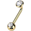 Titanium Christina piercing zirconia Internally Threaded