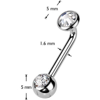 Tytan christina piercing cyrkonia gwint wewnętrzny