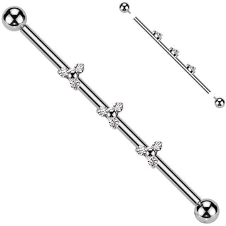 Tytan sztanga industrial triquetra cyrkonia push-in