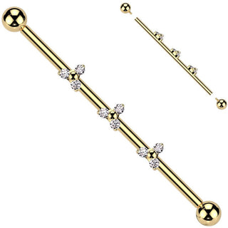 Tytan sztanga industrial triquetra cyrkonia push-in