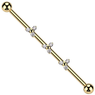 Tytan sztanga industrial triquetra cyrkonia push-in
