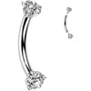 Titan Curved Barbell Stern Zirkonia Innengewinde