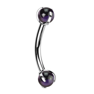 Curved Barbell Halbedelstein Innengewinde
