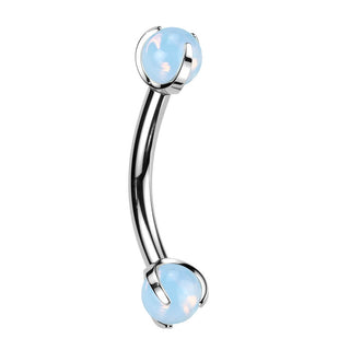 Curved Barbell Halbedelstein Innengewinde