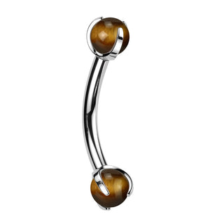 Curved Barbell Halbedelstein Innengewinde