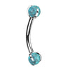 Curved Barbell Halbedelstein Innengewinde
