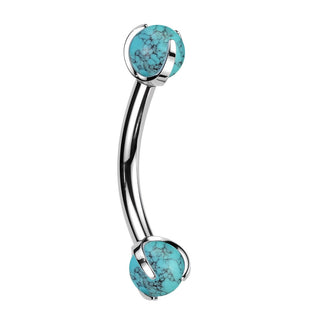 Curved Barbell Halbedelstein Innengewinde