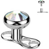 Titanium Dermal Anchor 2mm rise 3 holes zirconia flat top Internally Threaded