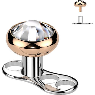 Titanium Dermal Anchor 2mm rise 3 holes zirconia flat top Internally Threaded