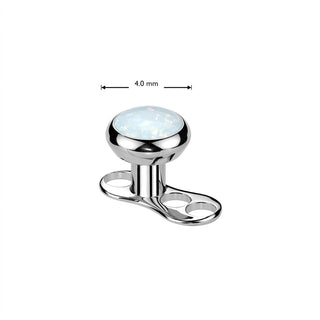 Titanium Dermal Anchor 2mm rise 3 holes opal flat top Internally Threaded