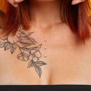 Titan Dermal Anchor Zirkonia Silber Gewinde 2mm Innengewinde