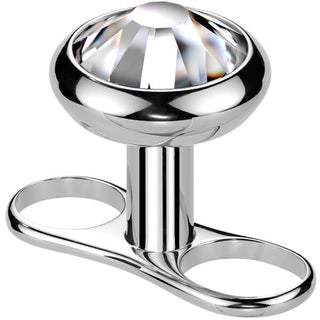 Titanium Dermal Anchor dermal anchor base 2.5mm rise 2 holes Internally Threaded