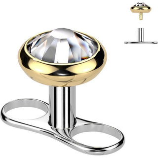 Titanium Dermal Anchor dermal anchor base 2.5mm rise 2 holes Internally Threaded