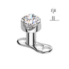 Titanium Dermal Anchor 2.5mm rise zirconia prong setting Internally Threaded