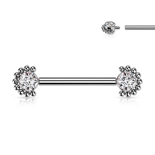 Titanium Nipple Piercing Zirconia Internally Threaded