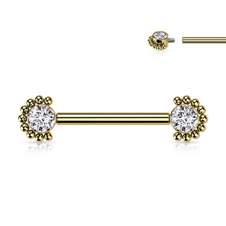 Titanium Nipple Piercing Zirconia Internally Threaded