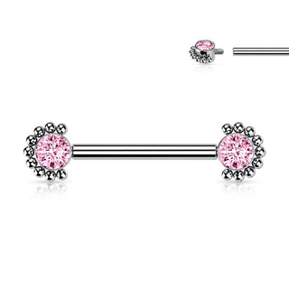 Titanium Nipple Piercing Zirconia Internally Threaded