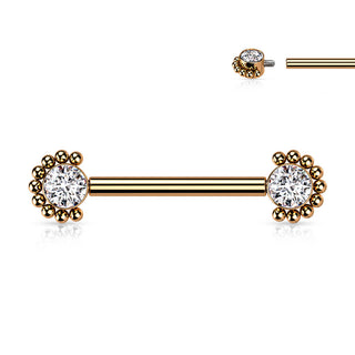 Titanium Nipple Piercing Zirconia Internally Threaded
