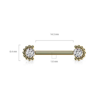 Titanium Nipple Piercing Zirconia Internally Threaded