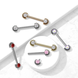 Titanium Nipple Piercing Zirconia Internally Threaded