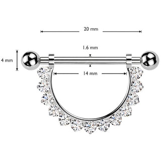Titanium Nipple Piercing barbell zirconias Internally Threaded
