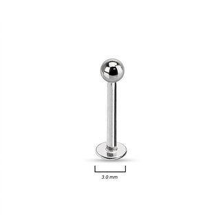 Titanium Labret Ball Silver Internally Threaded