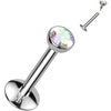 Titanium Labret Zirconia Silver Internally Threaded