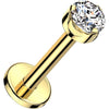 Titan Labret Runder Zirkonia Zargenfassung Innengewinde