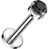 Titan Labret Runder Zirkonia Zargenfassung Innengewinde